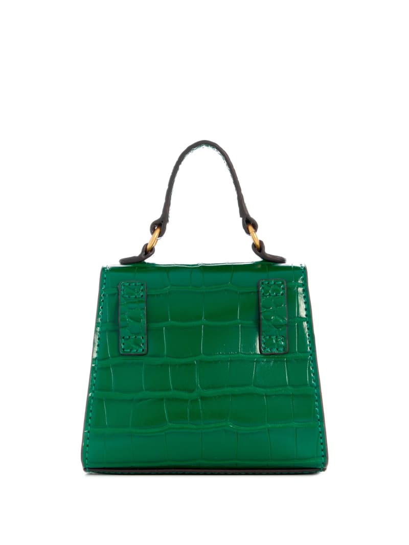 Guess Sestri Crocodile-Embossed Mini Crossbody - Green Guess Sestri Crocodile-Embossed Mini Crossbody - Green
