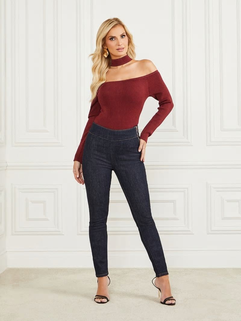 Guess Gabriela Sweater Top - Vino Guess Gabriela Sweater Top - Vino