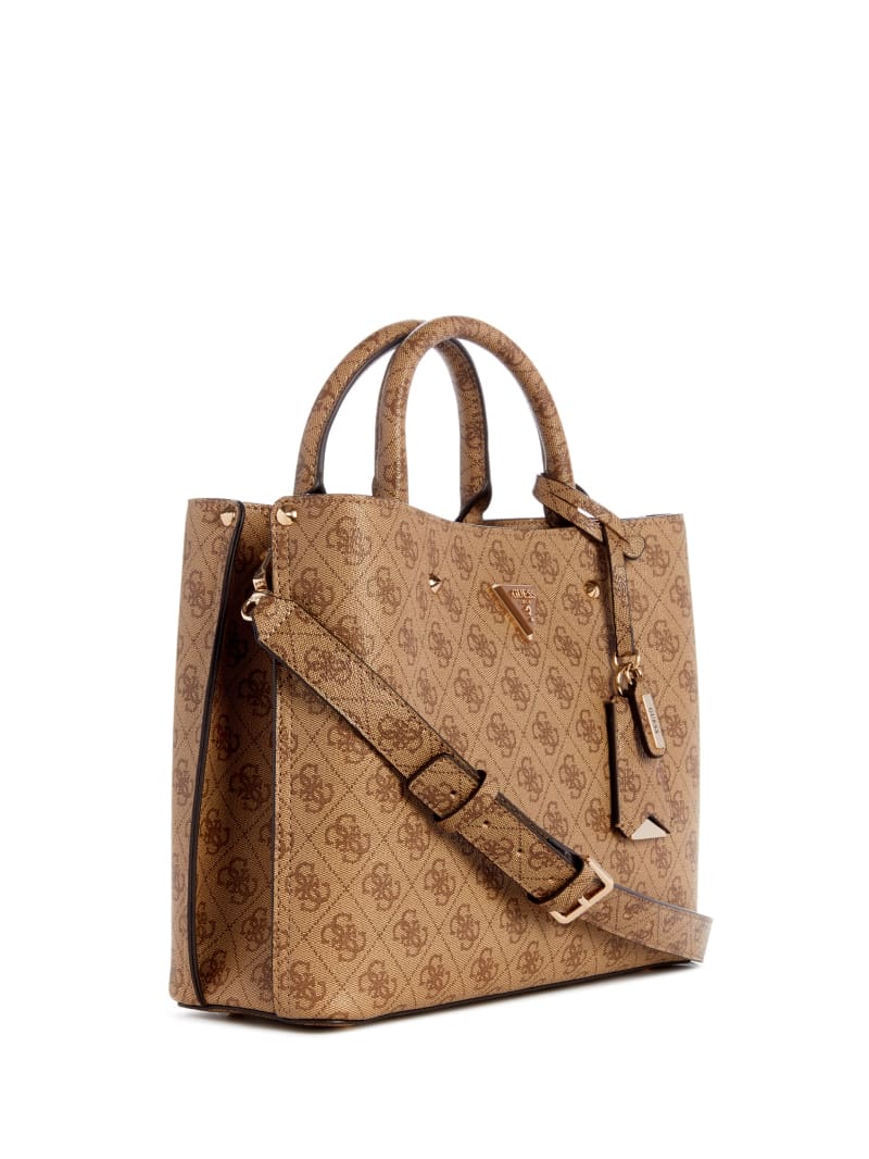 Guess Meridian Signature Girlfriend Satchel - Latte Logo Guess Meridian Signature Girlfriend Satchel - Latte Logo
