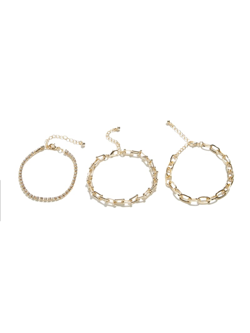 Guess 14K Gold-Plated Chain Bracelet Set - Gold Guess 14K Gold-Plated Chain Bracelet Set - Gold