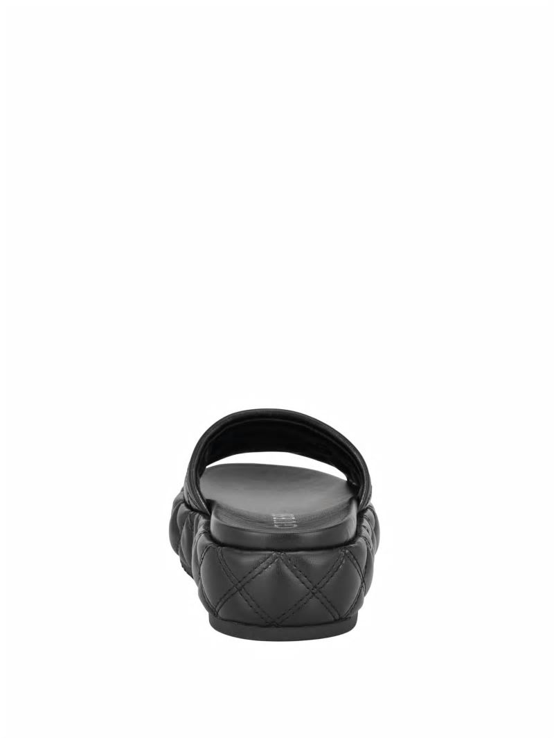 Guess Longo Quilted Flatform Slides - Black 001 Guess Longo Quilted Flatform Slides - Black 001