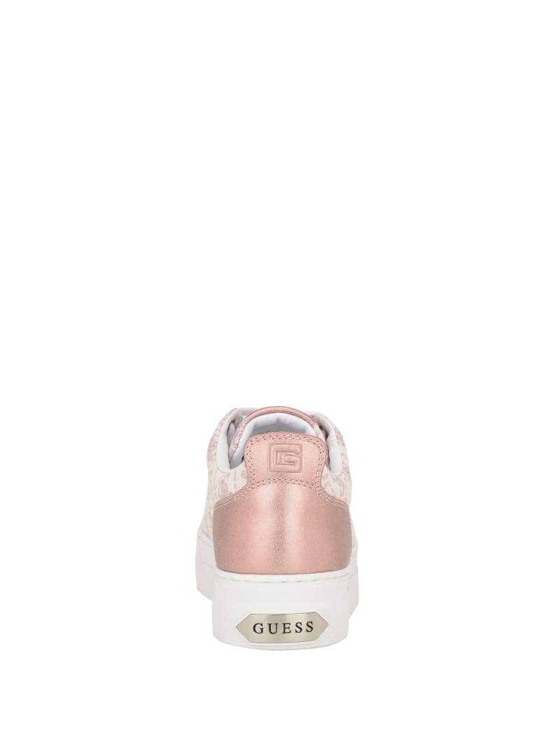 Guess Giaa Logo Print Low-Top Sneakers - Medium Pink Logo Guess Giaa Logo Print Low-Top Sneakers - Medium Pink Logo
