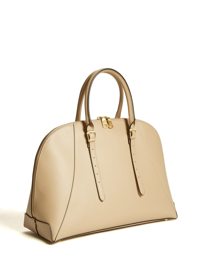 Guess Lady Luxe Dome Satchel - Taupe Guess Lady Luxe Dome Satchel - Taupe