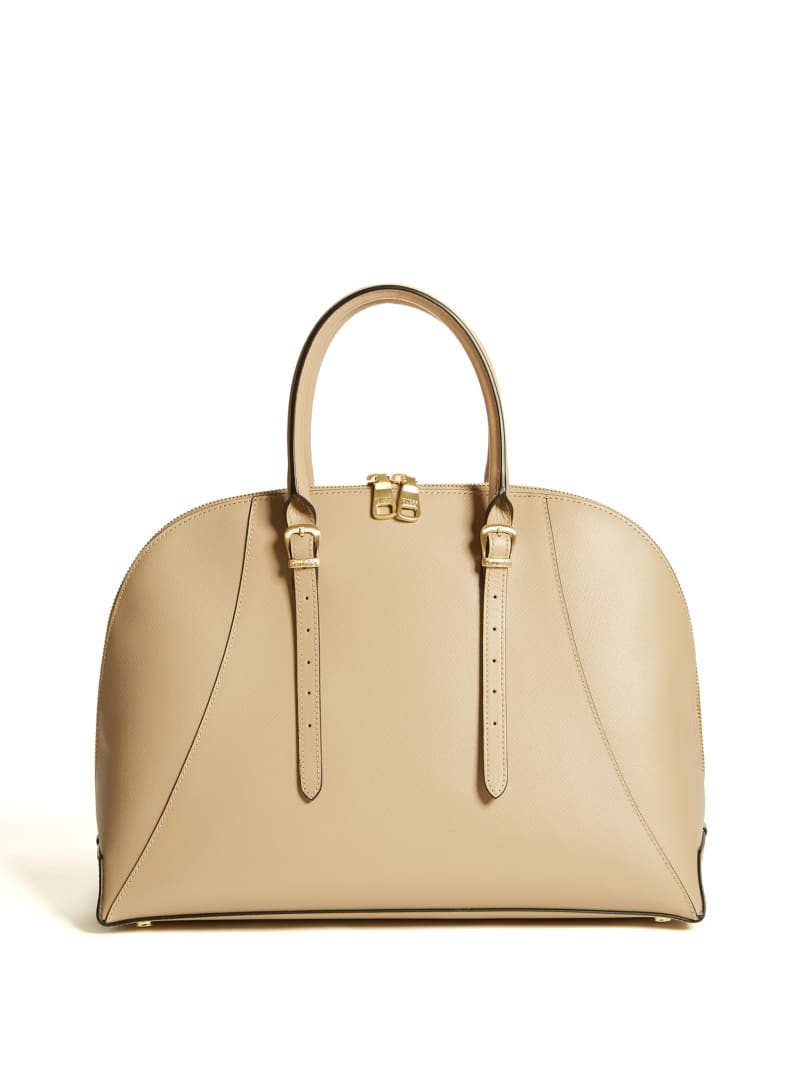 Guess Lady Luxe Dome Satchel - Taupe Guess Lady Luxe Dome Satchel - Taupe