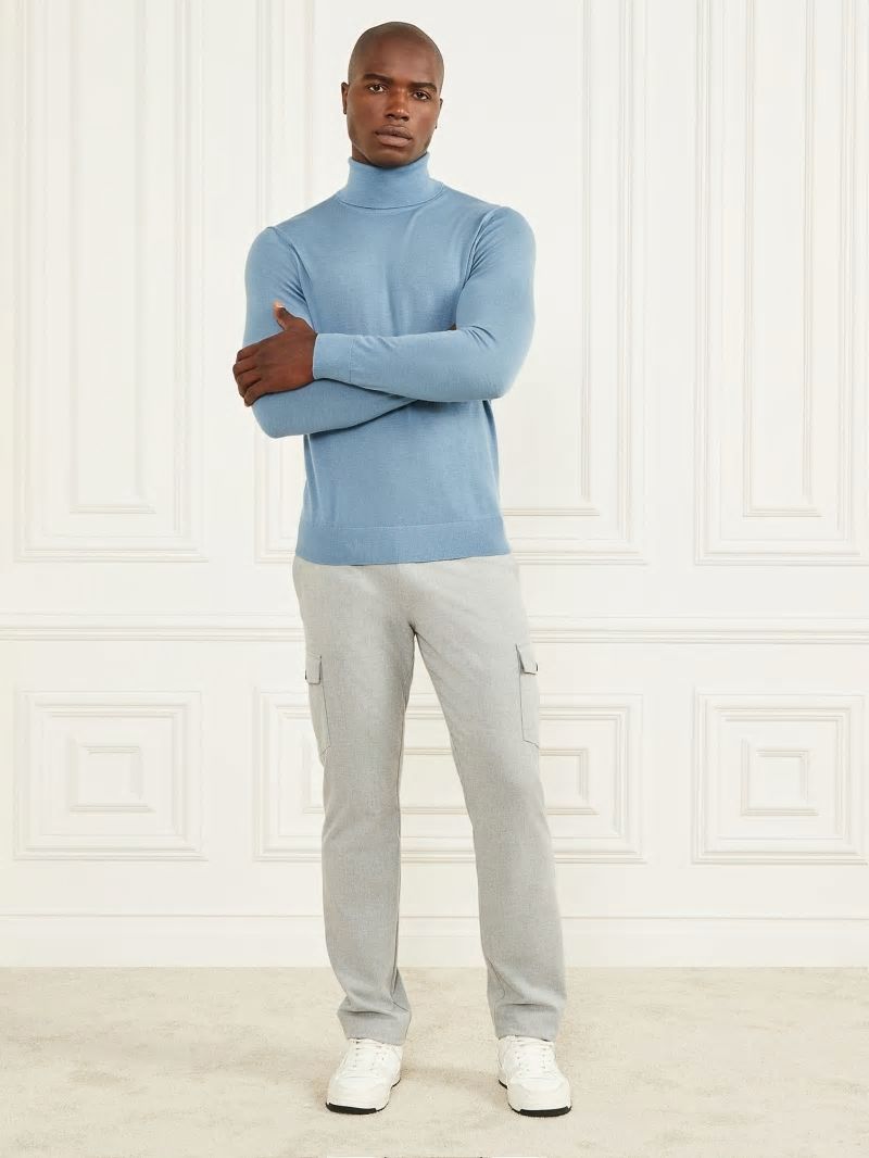 Guess Merino Wool Turtleneck Sweater - Elite Blue Guess Merino Wool Turtleneck Sweater - Elite Blue
