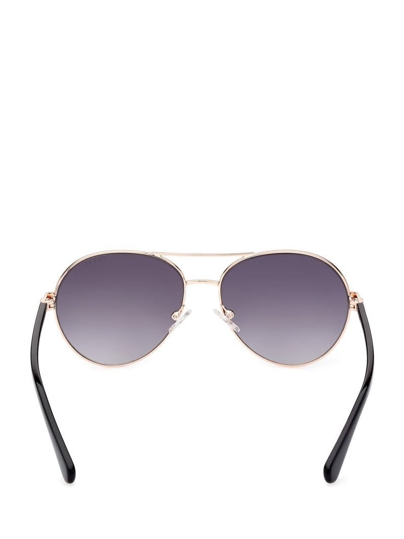 Guess Gold-Tone Aviator Sunglasses - White/Gold Guess Gold-Tone Aviator Sunglasses - White/Gold