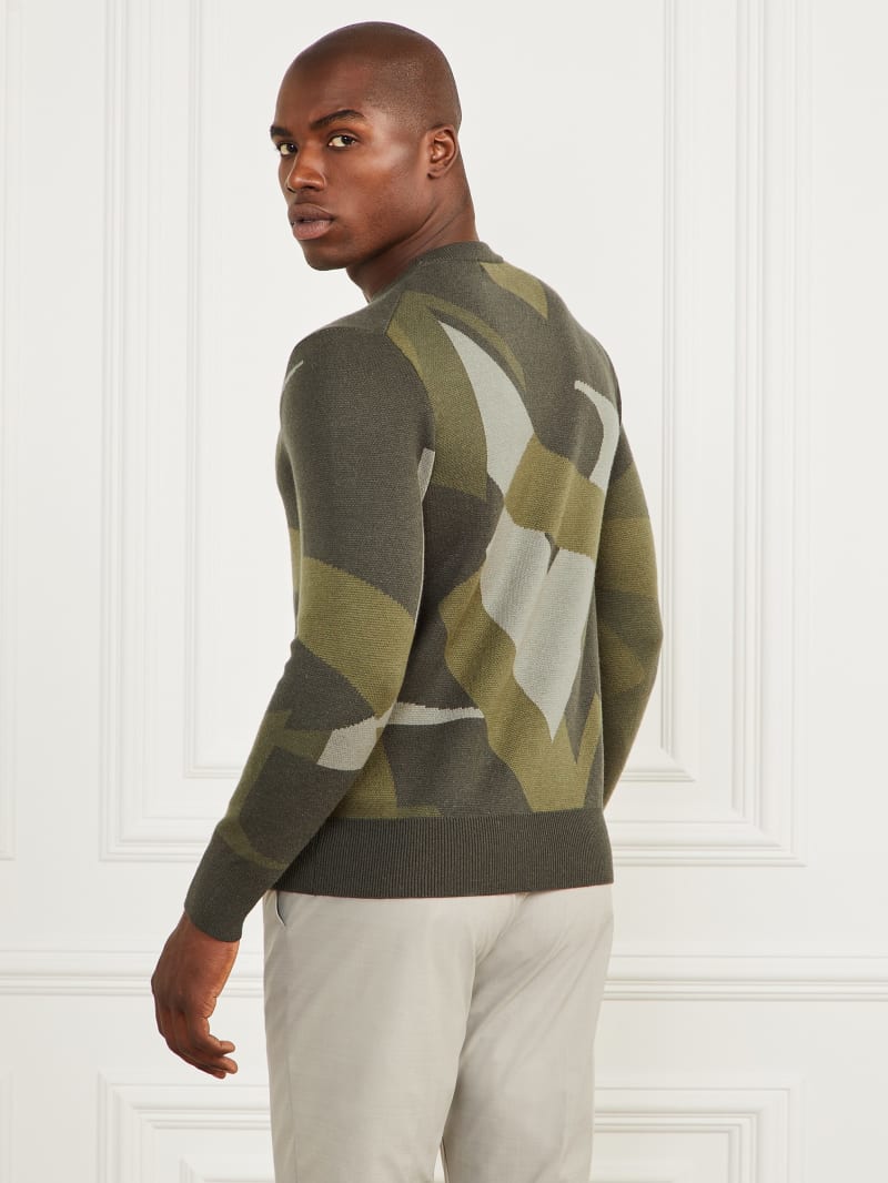 Guess Abstract Jacquard Crewneck Sweater - Macro Typography Jacquard Guess Abstract Jacquard Crewneck Sweater - Macro Typography Jacquard