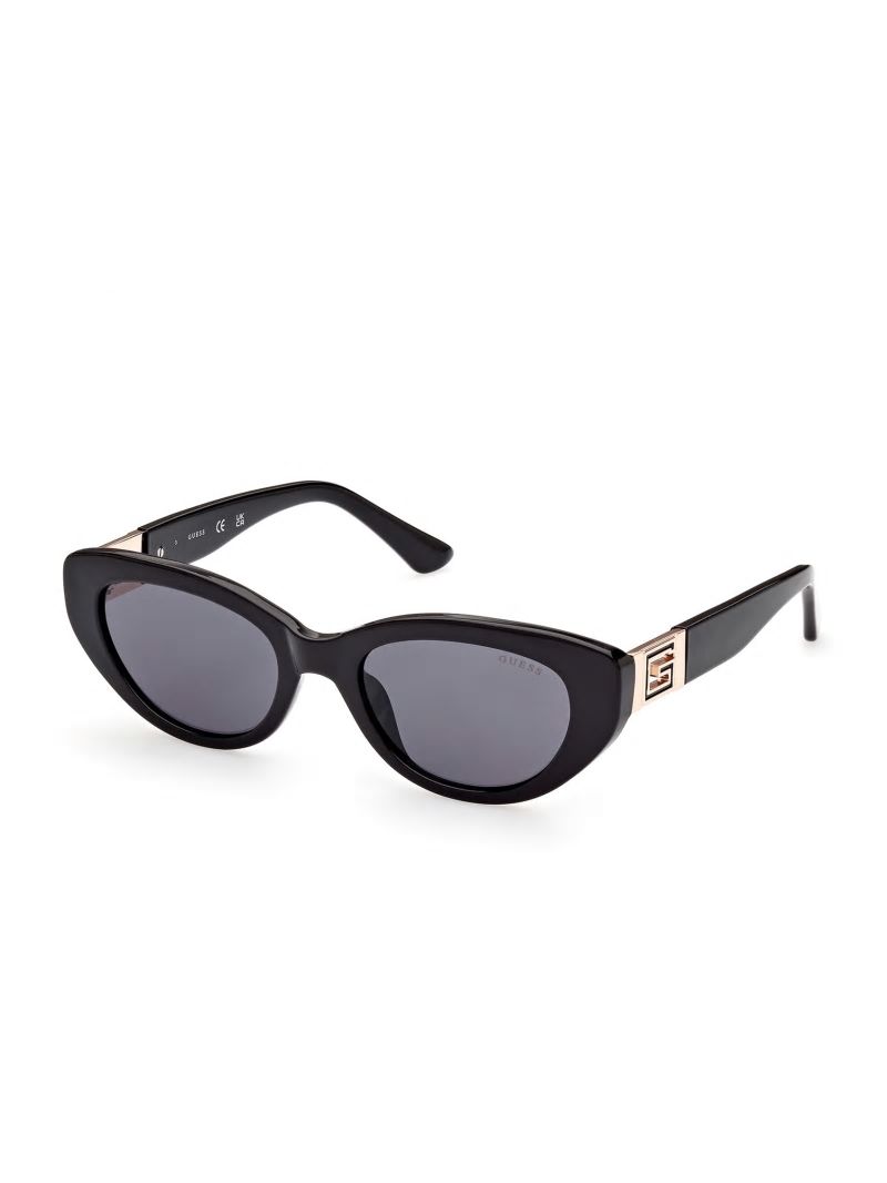 Guess Colored Plastic Cat-Eye Sunglasses - Black Guess Colored Plastic Cat-Eye Sunglasses - Black