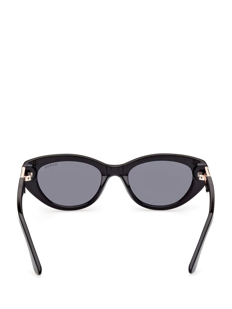 Guess Colored Plastic Cat-Eye Sunglasses - Black Guess Colored Plastic Cat-Eye Sunglasses - Black