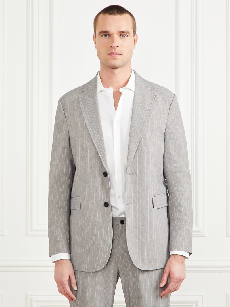 Guess Wiston Performing Blazer - Light Wool Grey Pinstripe Guess Wiston Performing Blazer - Light Wool Grey Pinstripe