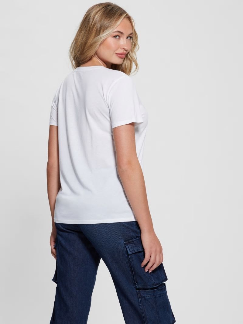Guess Varsity Bear Tee - Pure White Guess Varsity Bear Tee - Pure White
