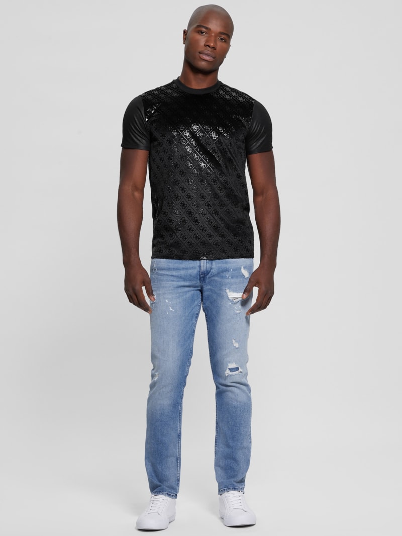 Guess Shine Quattro G Tee - Jet Black Multi Guess Shine Quattro G Tee - Jet Black Multi