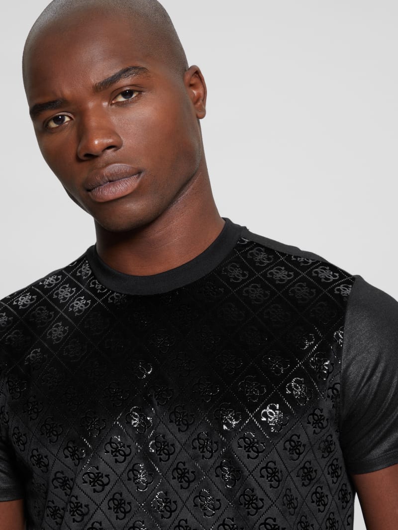 Guess Shine Quattro G Tee - Jet Black Multi Guess Shine Quattro G Tee - Jet Black Multi