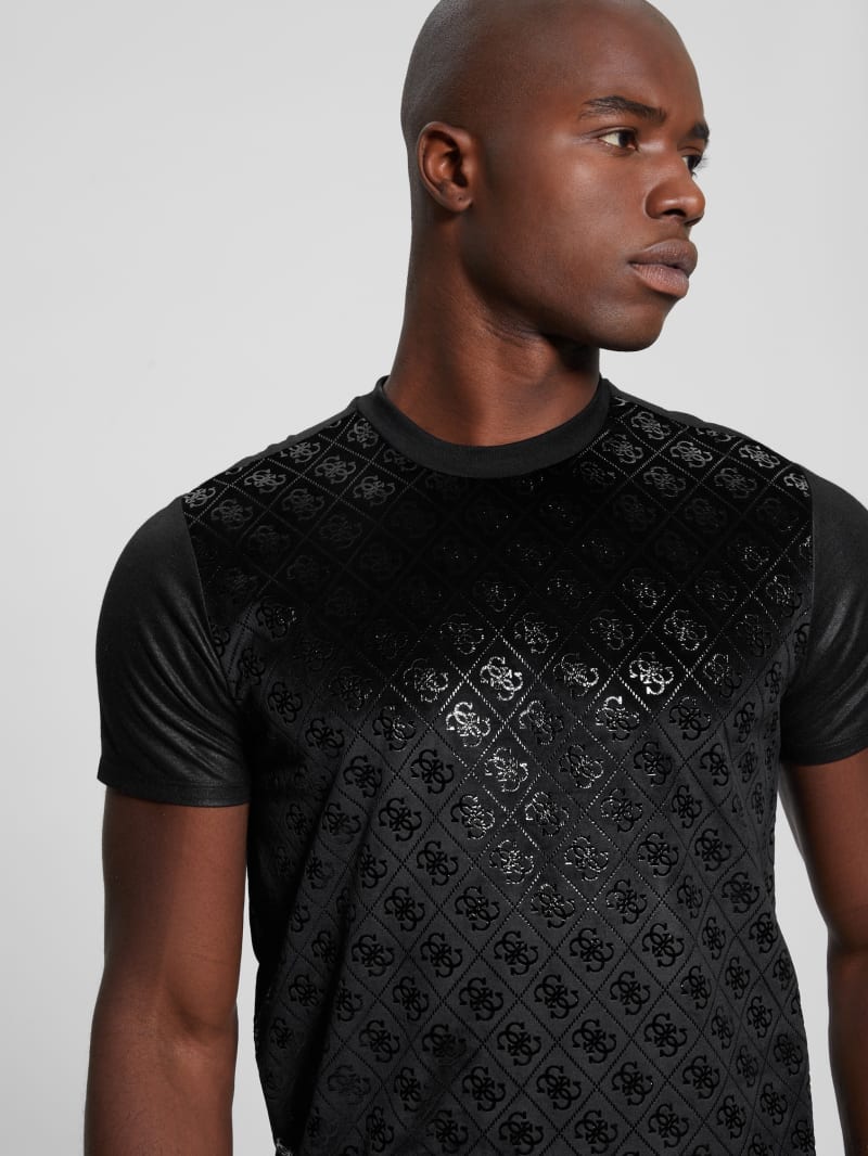 Guess Shine Quattro G Tee - Jet Black Multi Guess Shine Quattro G Tee - Jet Black Multi