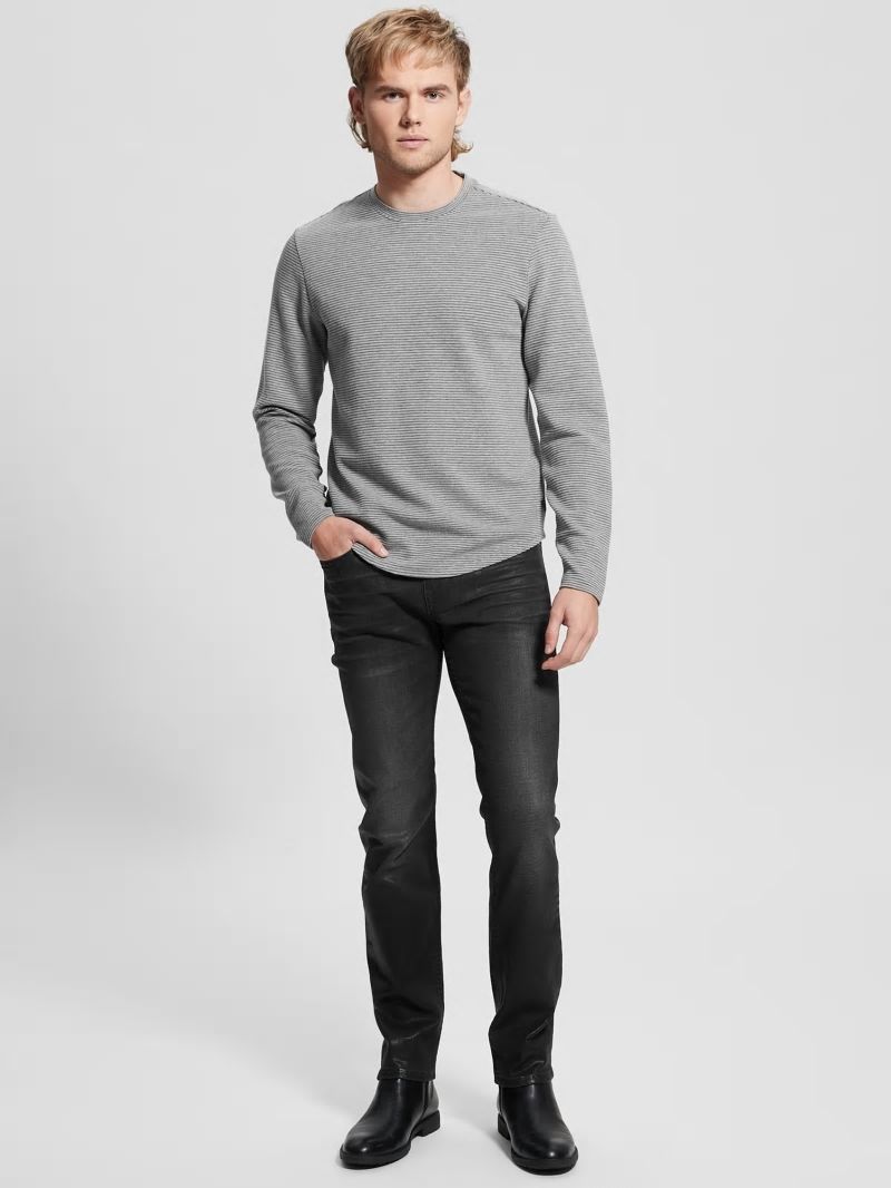 Guess Coated Straight Jeans - Slick Black Coated Guess Coated Straight Jeans - Slick Black Coated