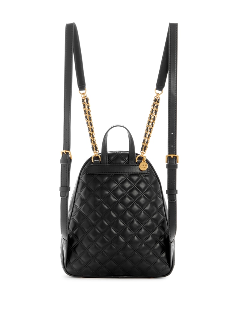 Guess Giully Quilted Backpack - Black Floral Print Guess Giully Quilted Backpack - Black Floral Print