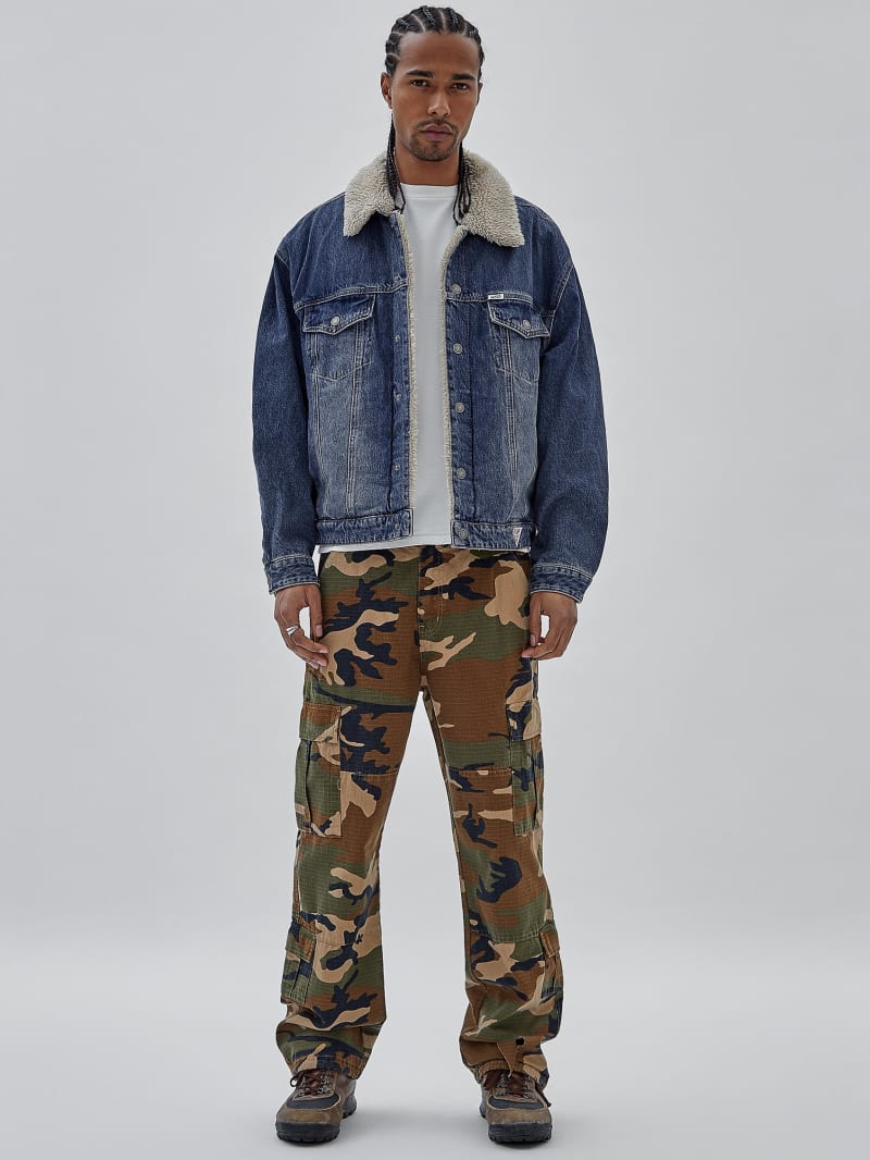 Guess GUESS Originals Denim Trucker Jacket - Go Used Dark Medium Wash Guess GUESS Originals Denim Trucker Jacket - Go Used Dark Medium Wash