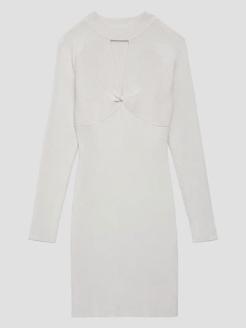 Guess Eco Cambria Mock Neck Cutout Dress - Dove White Guess Eco Cambria Mock Neck Cutout Dress - Dove White