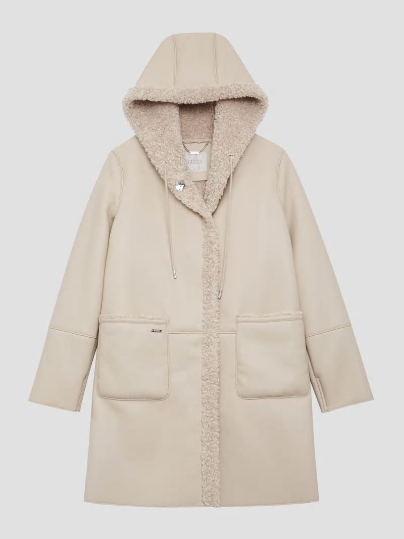 Guess Clara Hooded Parka - Pearl Oyster Guess Clara Hooded Parka - Pearl Oyster