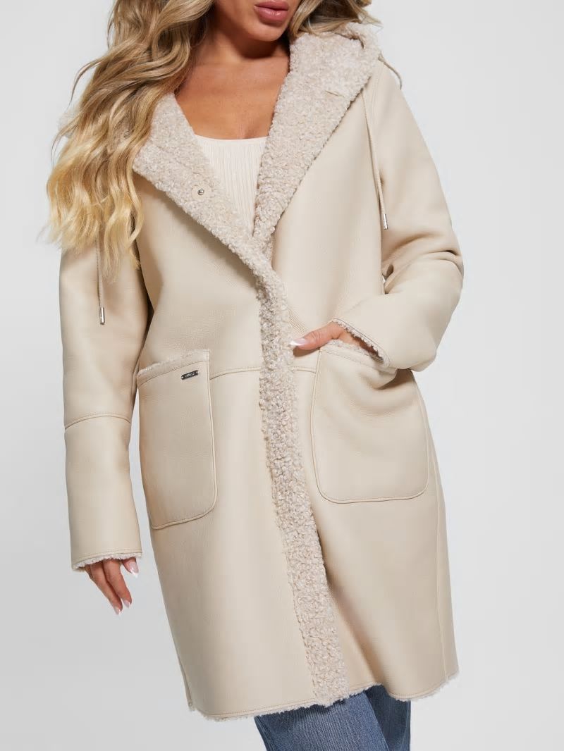 Guess Clara Hooded Parka - Pearl Oyster Guess Clara Hooded Parka - Pearl Oyster