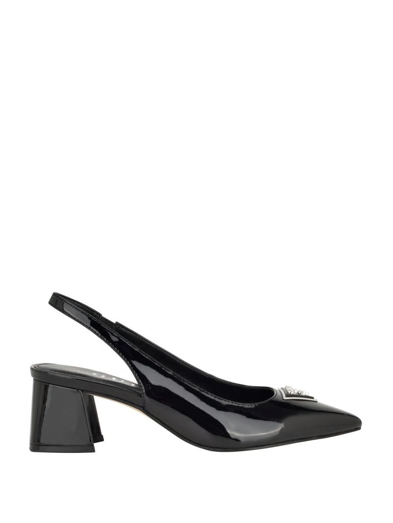 Guess Zanda Slingback Block Heels - Black 001 Guess Zanda Slingback Block Heels - Black 001