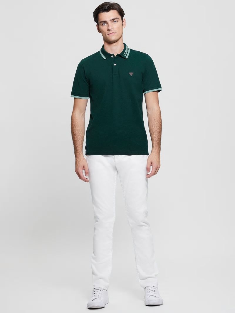 Guess Eco Lyle Logo Polo - Dark Jade Guess Eco Lyle Logo Polo - Dark Jade