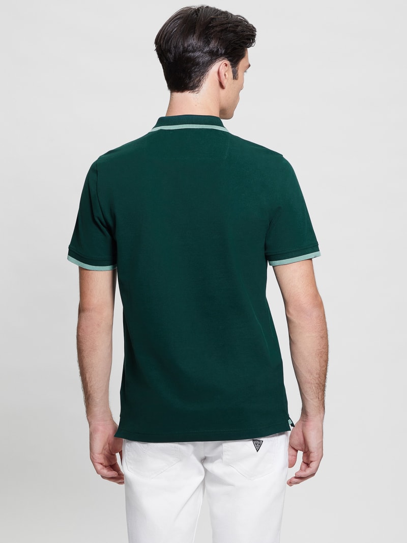 Guess Eco Lyle Logo Polo - Dark Jade Guess Eco Lyle Logo Polo - Dark Jade