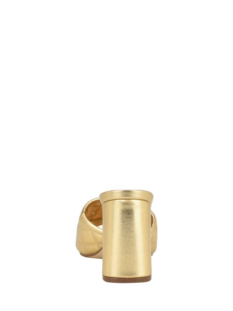 Guess Quilted Block Metallic Heels - Gold Guess Quilted Block Metallic Heels - Gold