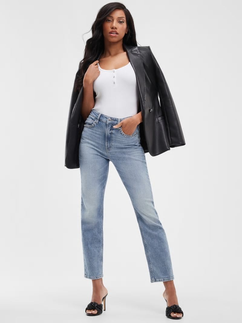 Guess Eco Girly Crystal Straight Jeans - Feel Pretty Guess Eco Girly Crystal Straight Jeans - Feel Pretty