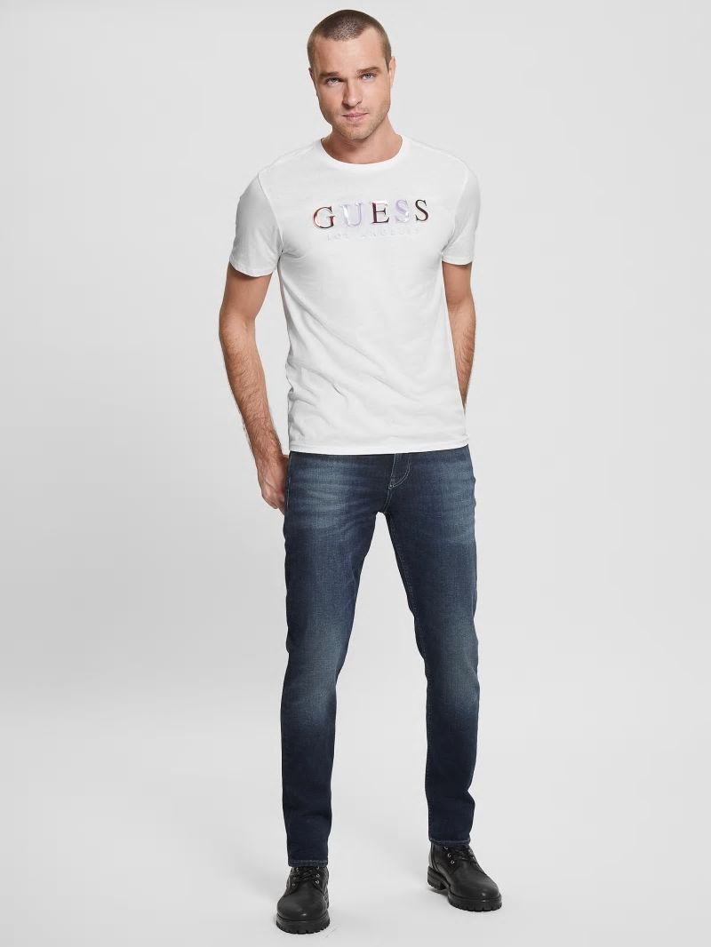 Guess Embossed Logo Tee - Clean White Guess Embossed Logo Tee - Clean White