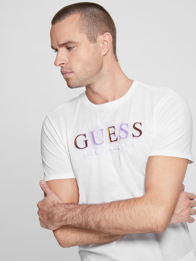 Guess Embossed Logo Tee - Clean White Guess Embossed Logo Tee - Clean White