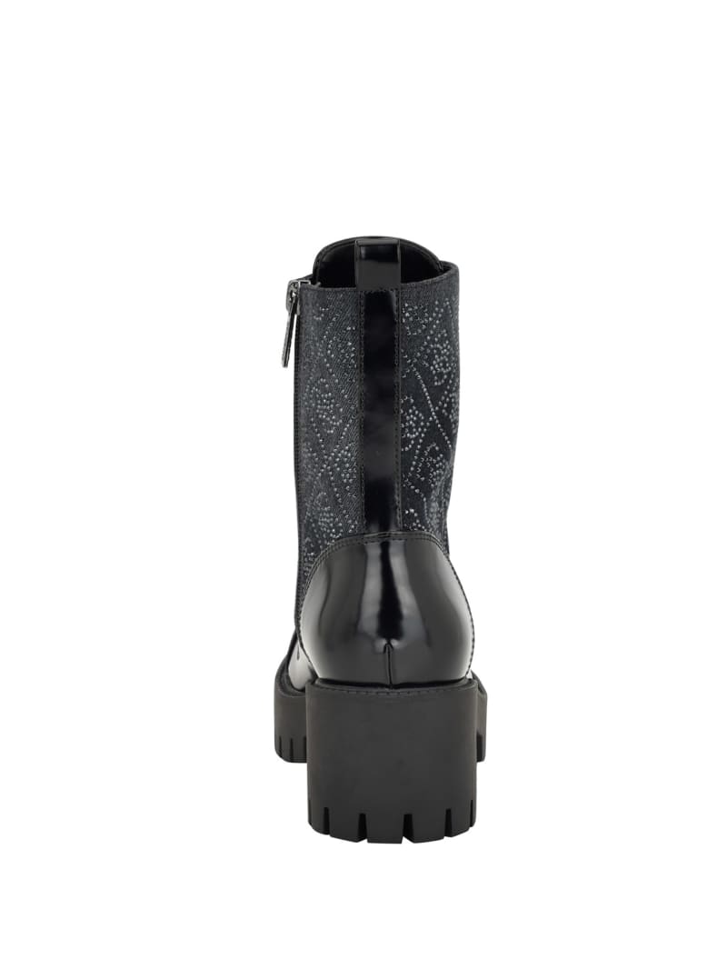 Guess Waitea Rhinestone Moto Booties - Black 002 Guess Waitea Rhinestone Moto Booties - Black 002