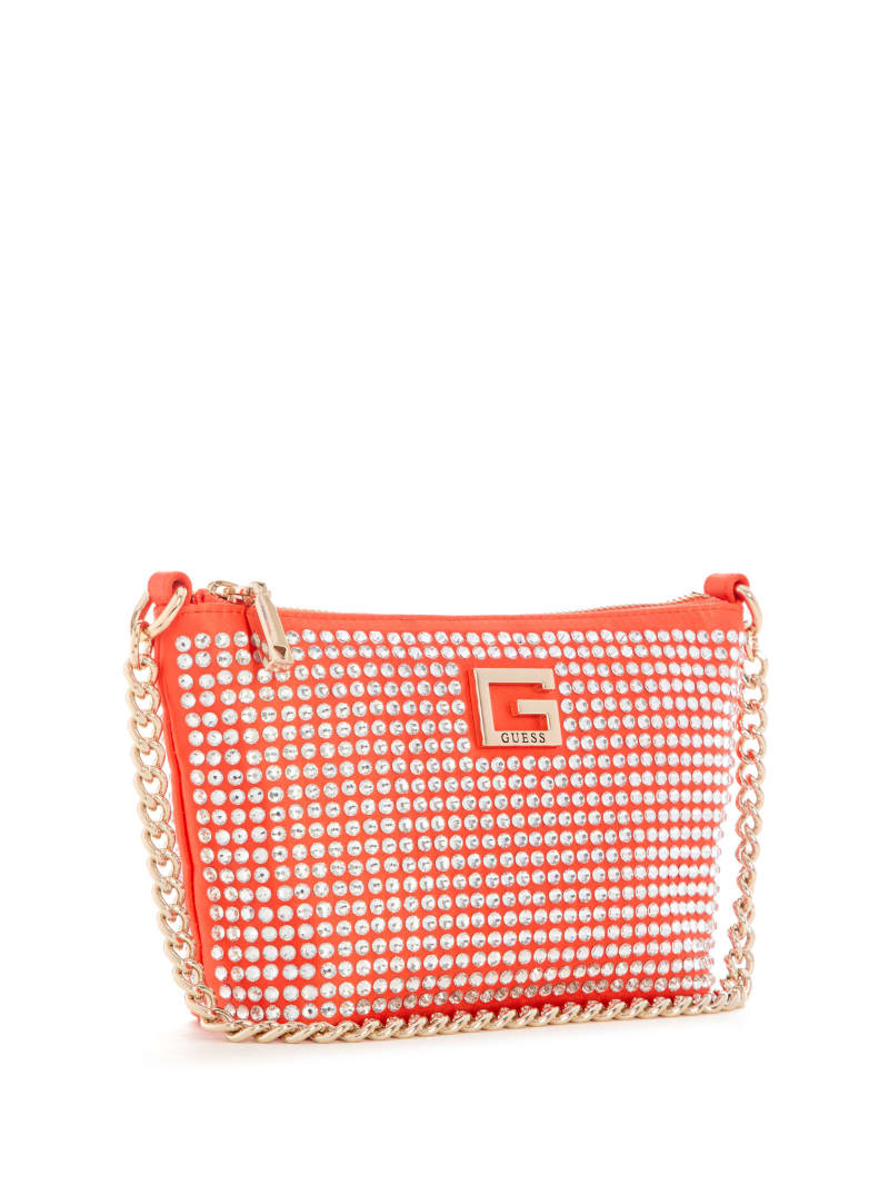 Guess Gilded Glamour Mini Top-Zip Bucket Bag - Orange Guess Gilded Glamour Mini Top-Zip Bucket Bag - Orange