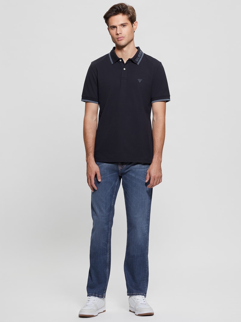 Guess Eco Lyle Logo Polo - Bleu éLéGant Guess Eco Lyle Logo Polo - Bleu éLéGant