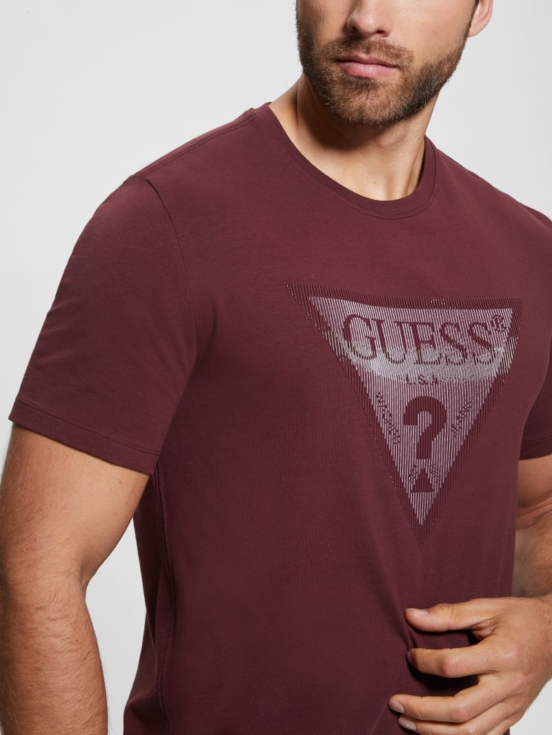 Guess Eco Triangle Crewneck Tee - Red Noir Guess Eco Triangle Crewneck Tee - Red Noir
