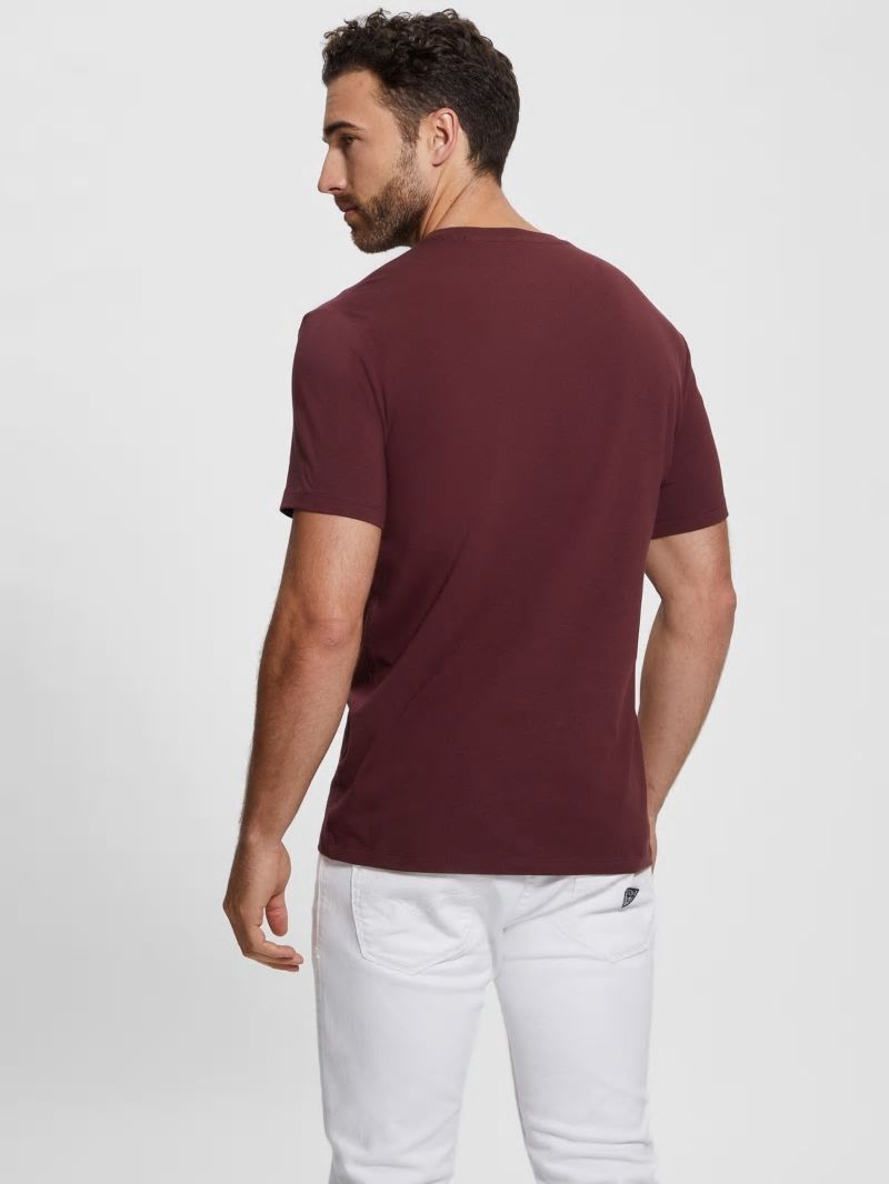 Guess Eco Triangle Crewneck Tee - Red Noir Guess Eco Triangle Crewneck Tee - Red Noir