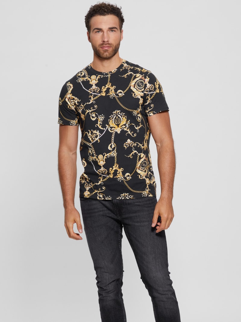 Guess Eco Gold Chain Tee - Gold Chain Logo Guess Eco Gold Chain Tee - Gold Chain Logo