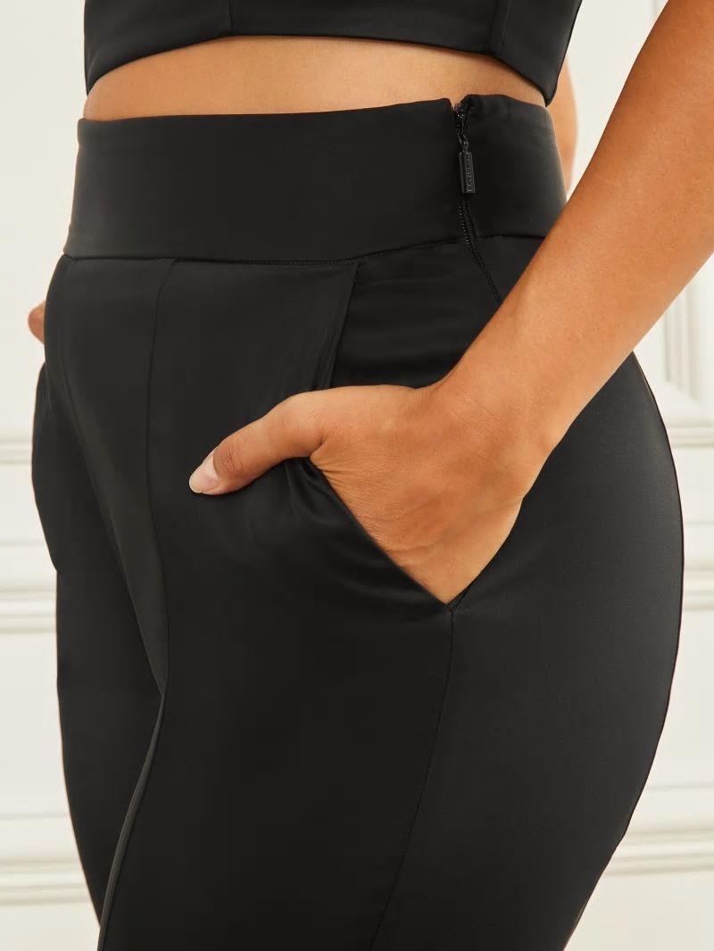 Guess Roxanne Satin Pant - Black Guess Roxanne Satin Pant - Black