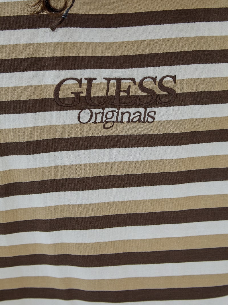 Guess GUESS Originals Eco Striped Tee - Coarse Brown Multi Guess GUESS Originals Eco Striped Tee - Coarse Brown Multi