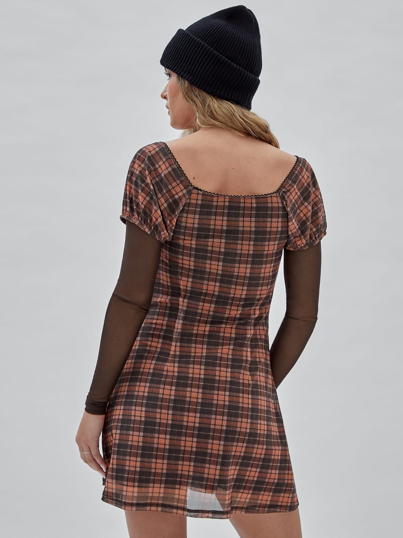 Guess GUESS Originals Mesh Plaid Dress - Multi Color Plaid Guess GUESS Originals Mesh Plaid Dress - Multi Color Plaid