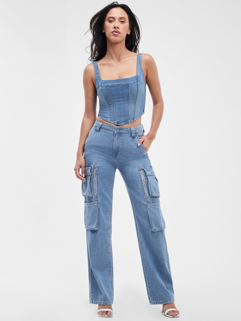 Guess Neil Denim Bustier Top - Rumble Guess Neil Denim Bustier Top - Rumble