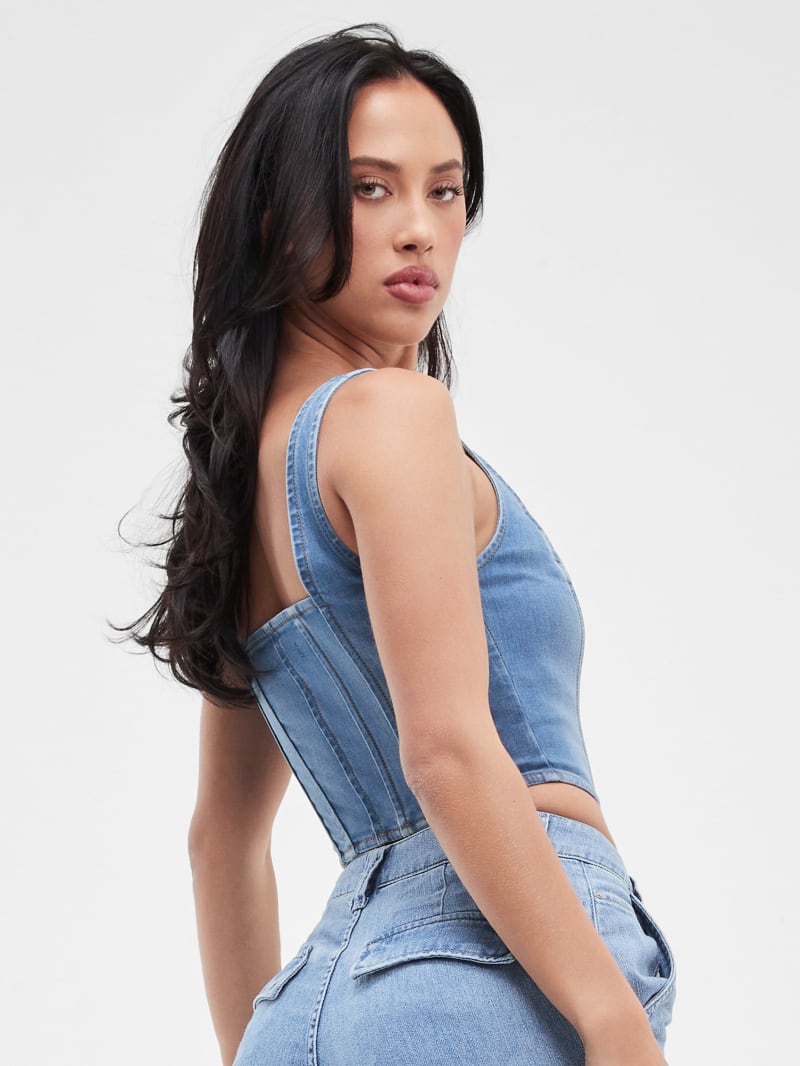 Guess Neil Denim Bustier Top - Rumble Guess Neil Denim Bustier Top - Rumble