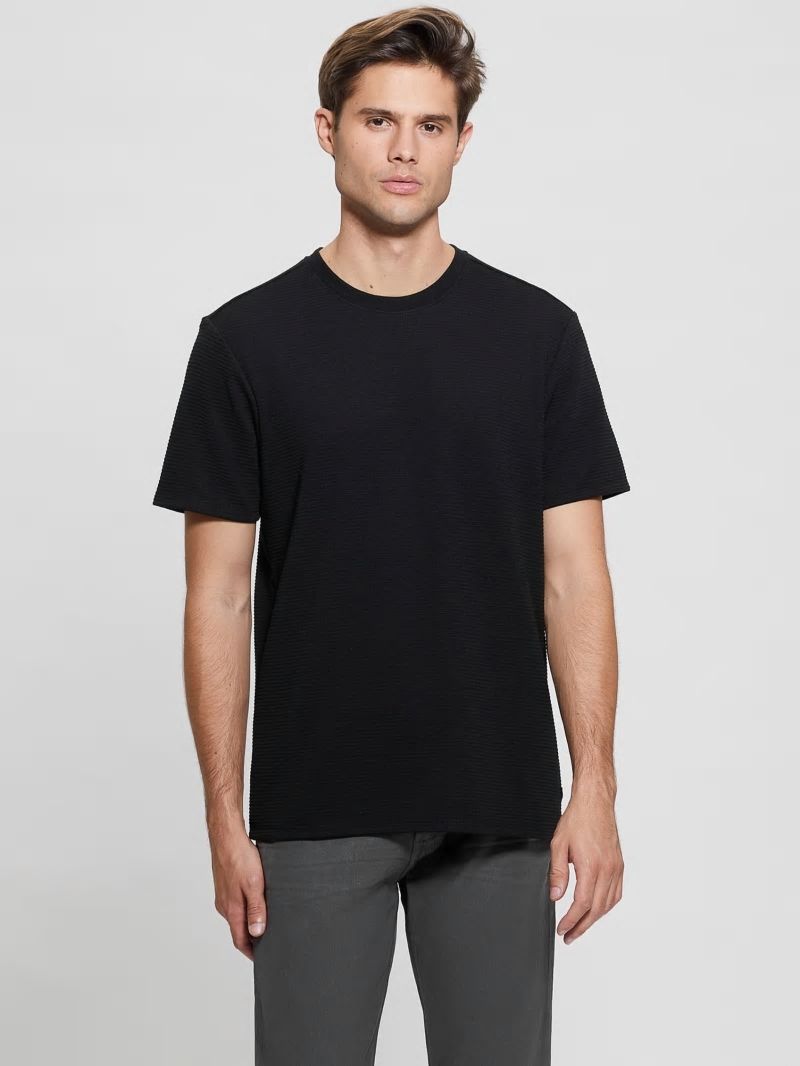 Guess Textured Stripe Tee - Black Guess Textured Stripe Tee - Black