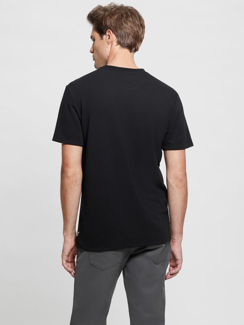 Guess Textured Stripe Tee - Black Guess Textured Stripe Tee - Black