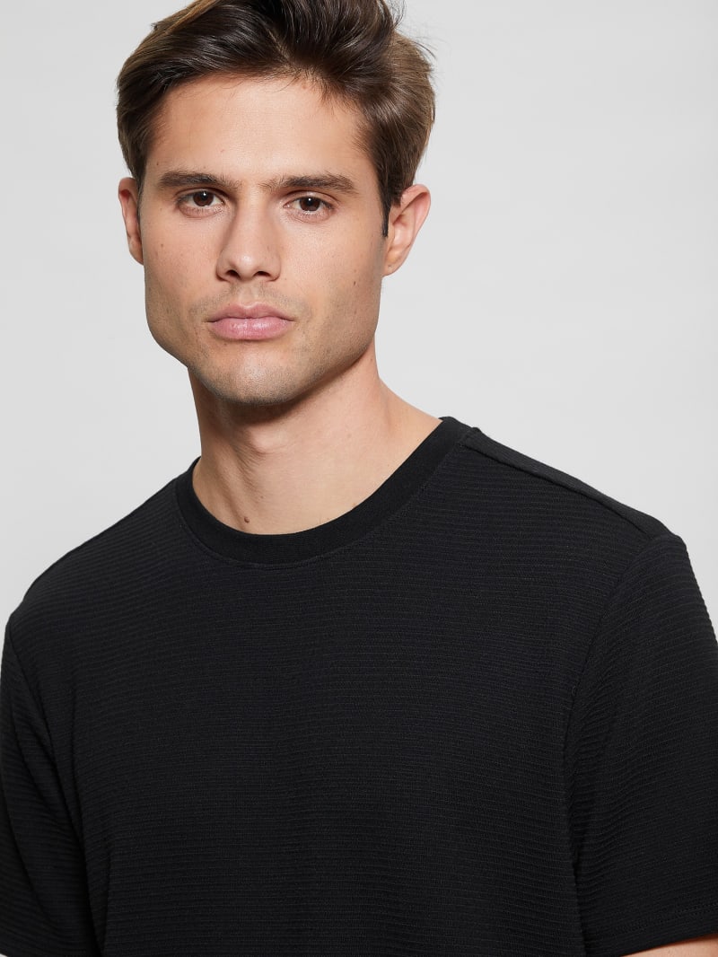 Guess Textured Stripe Tee - Black Guess Textured Stripe Tee - Black