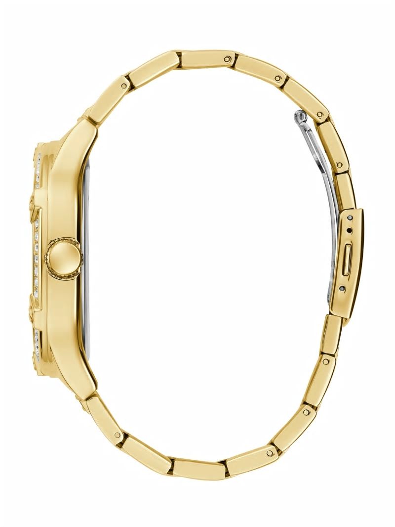 Guess Gold-Tone and Crystal Multifunction Watch - Gold Guess Gold-Tone and Crystal Multifunction Watch - Gold