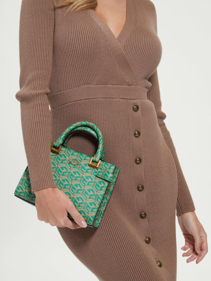 Guess Atene Mini Satchel - Forest Logo Guess Atene Mini Satchel - Forest Logo
