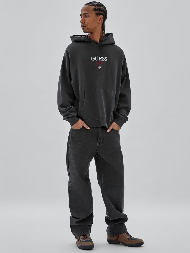 Guess GUESS Originals Baker Logo Hoodie - Jet Black Multi Guess GUESS Originals Baker Logo Hoodie - Jet Black Multi