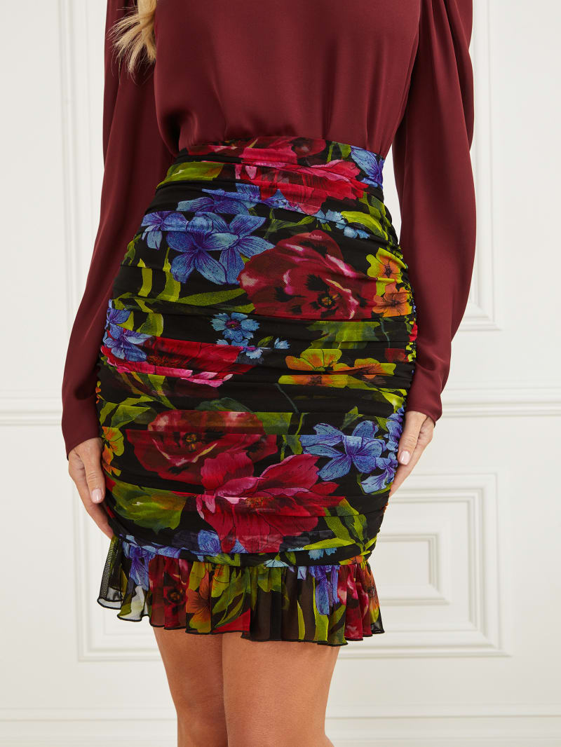 Guess Boldly Blooming Gathered Skirt - Boldly Blooming Print Guess Boldly Blooming Gathered Skirt - Boldly Blooming Print