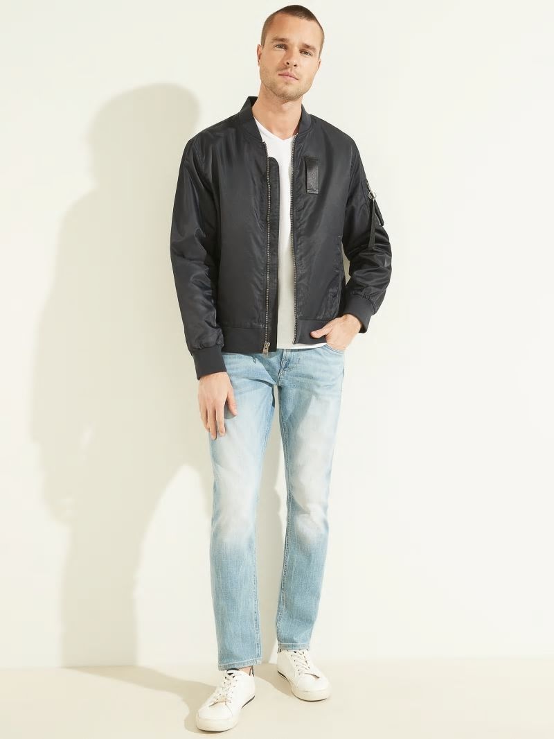 Guess Nylon Flight Jacket - Bleu éLéGant Guess Nylon Flight Jacket - Bleu éLéGant